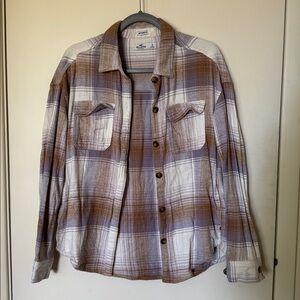Hollister Tan and White flannel